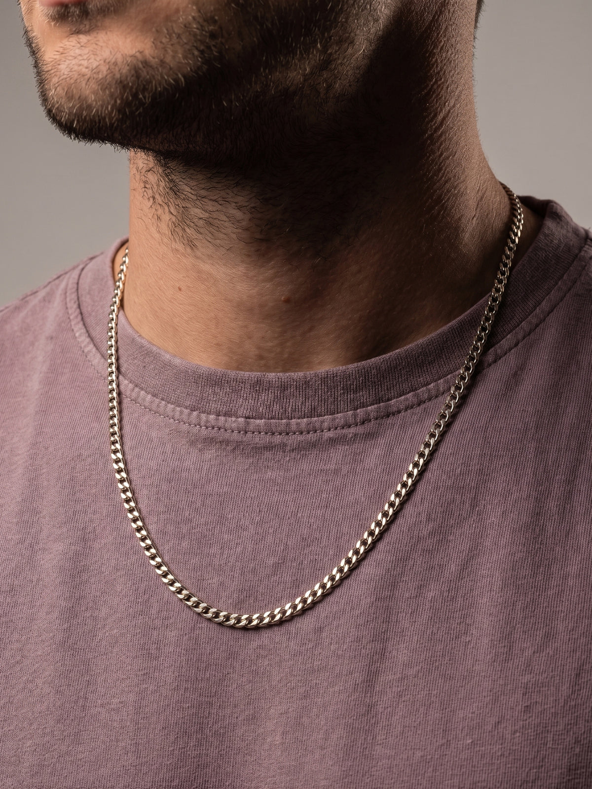 Collier homme en acier inoxydable, collier chaîne vigne, bijou homme, cadeau pour lui