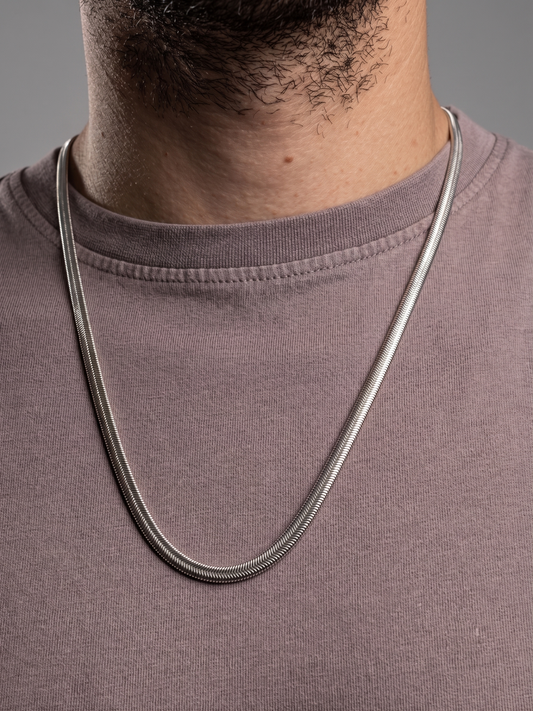 Collier en acier inoxydable, collier chaîne italienne, bijou homme, cadeau pour lui