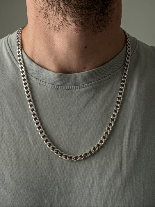 Collier homme en acier inoxydable, collier chaîne cubaine, bijou homme, cadeau pour lui
