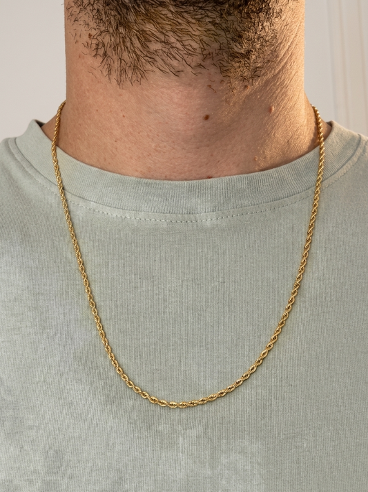 Collier homme en acier inoxydable, collier chaîne torsadée, bijou homme, cadeau pour lui