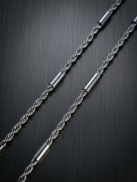 Collier homme en acier inoxydable, collier chaîne torsadée avec maillons, cadeau bijou homme