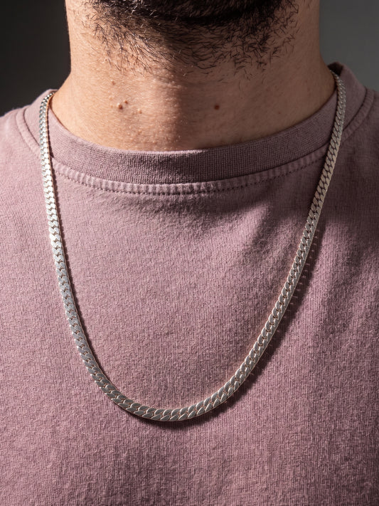 Collier homme en acier inoxydable, collier chaîne rivière, bijou homme, cadeau pour lui