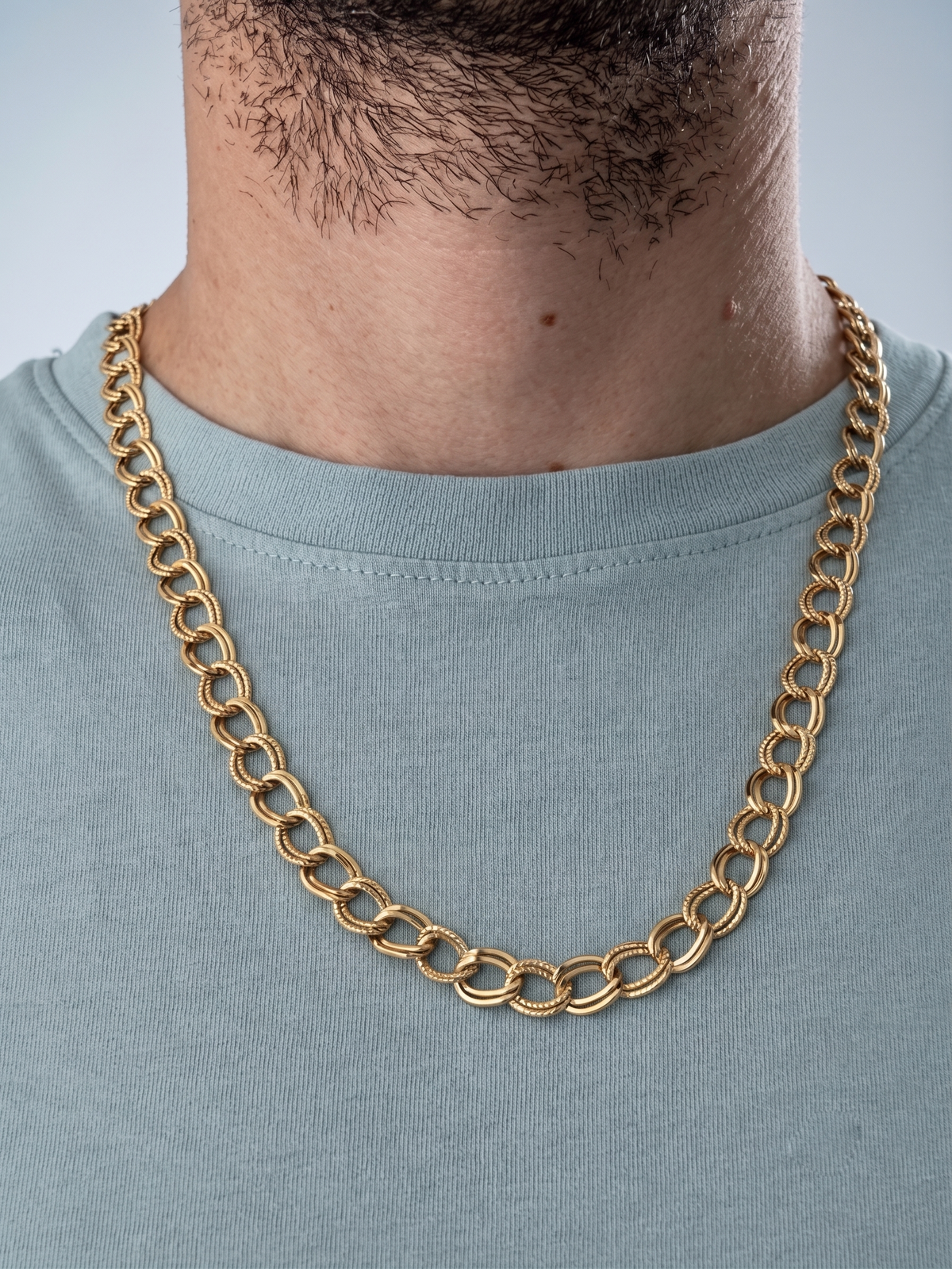 Collier homme en acier inoxydable, collier chaîne trombone, cadeau bijou homme