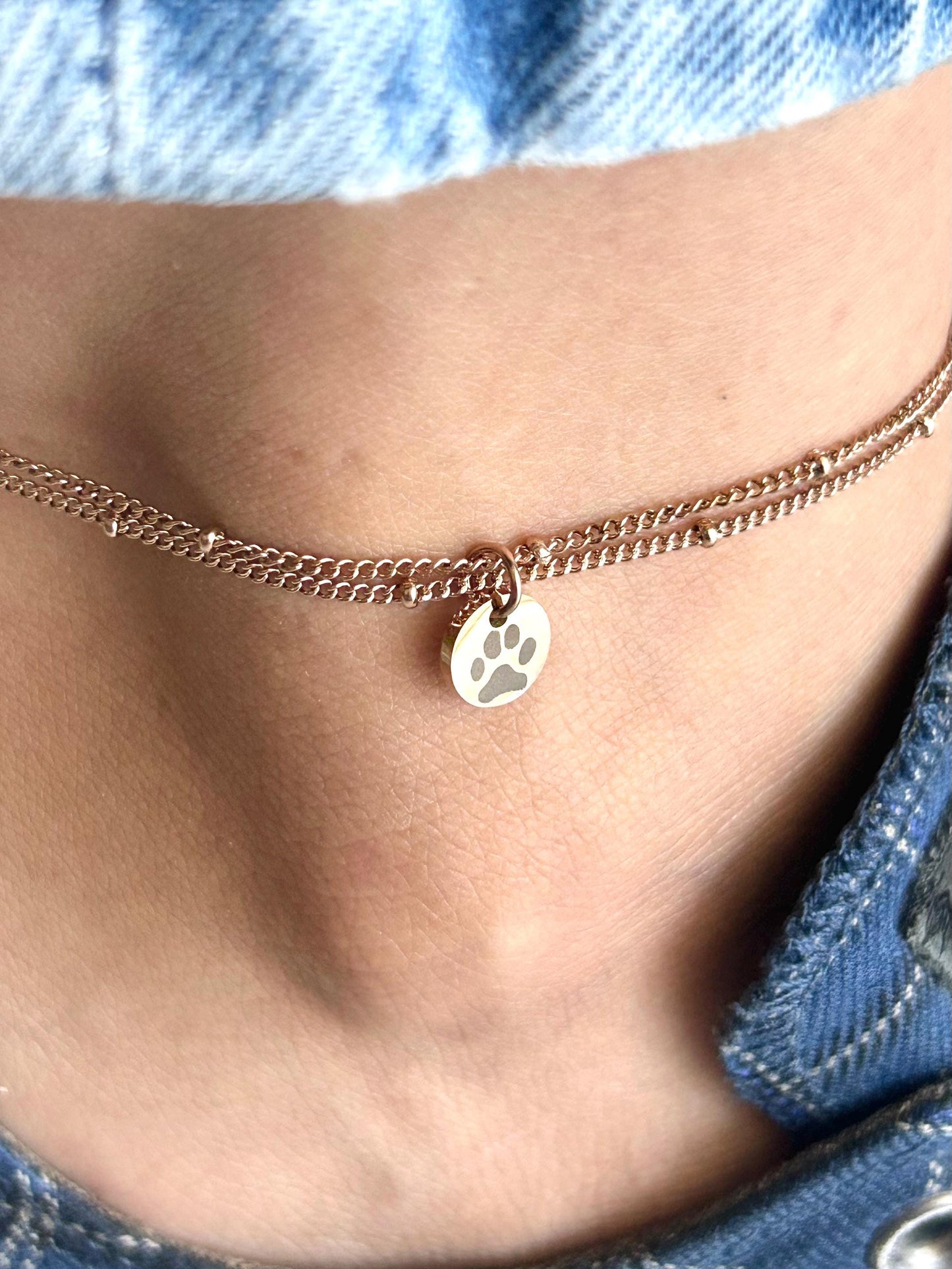 Bracelet de cheville personnalisé, bijoux d'été, bracelet de cheville initiales breloque,  chaîne double ajustable, cadeau personnalisé